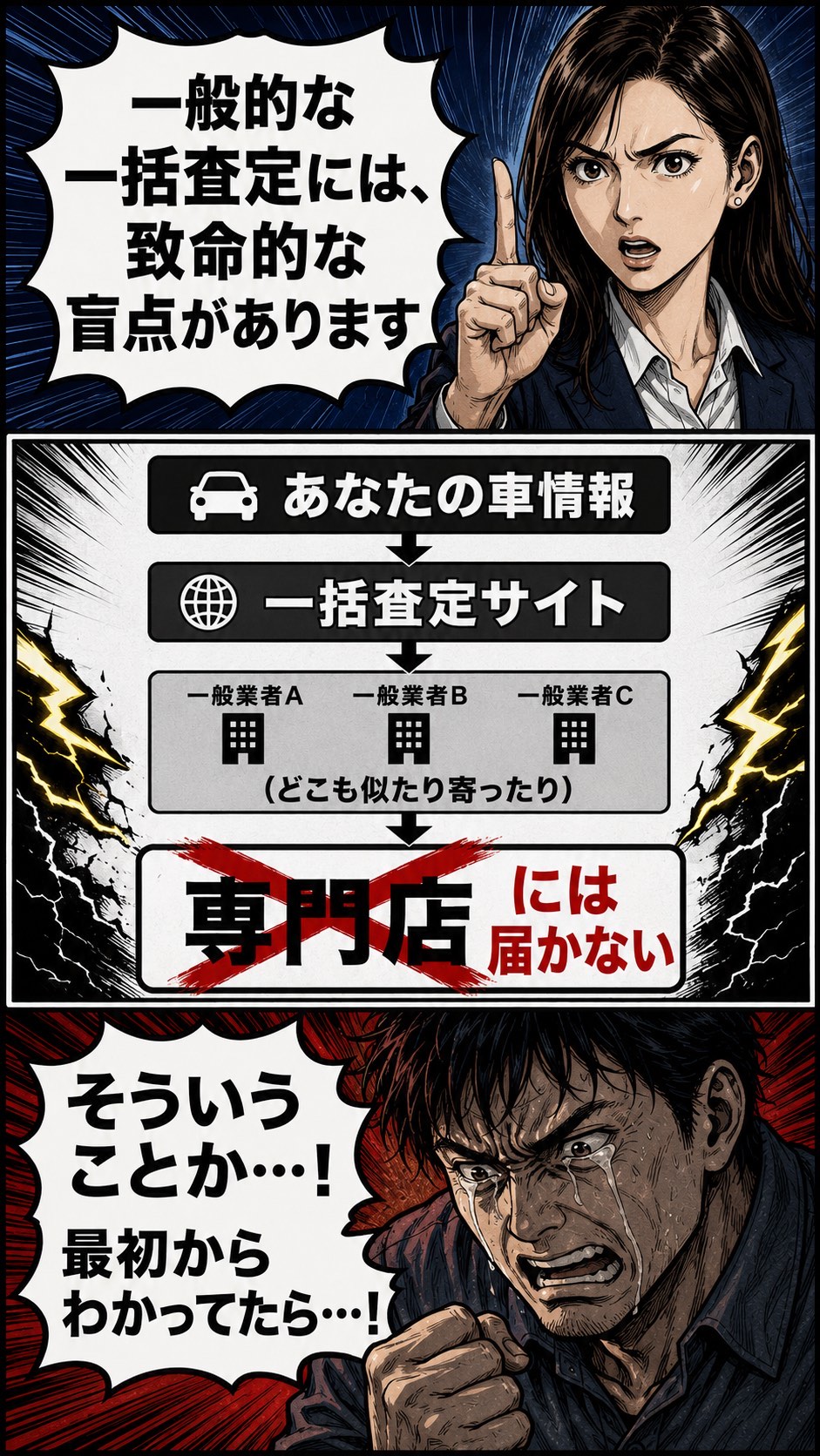 一般的な一括査定が専門店に届かない理由